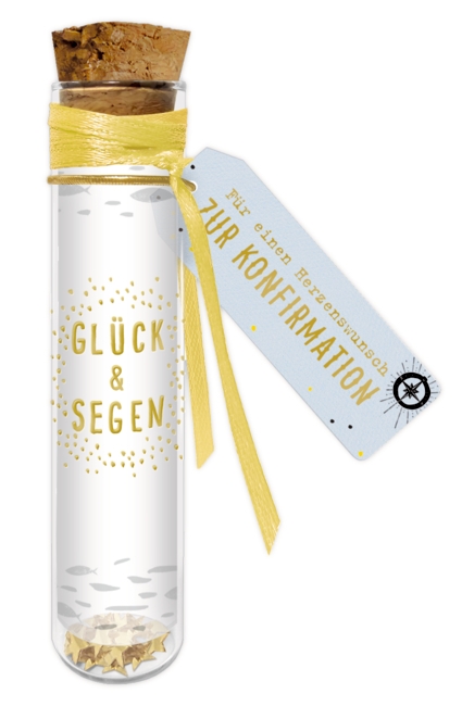 Wunscherfüller - Flaschenpost zur Konfirmation, Gelb Wunscherfüller - Flaschenpost zur Konfirmation, Gelb