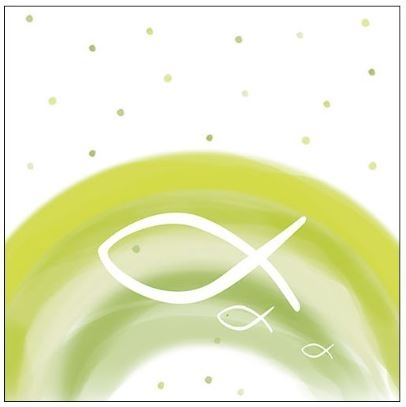 20 Servietten "Grüner Regenbogen" Fische 20 Servietten "Grüner Regenbogen" Fische