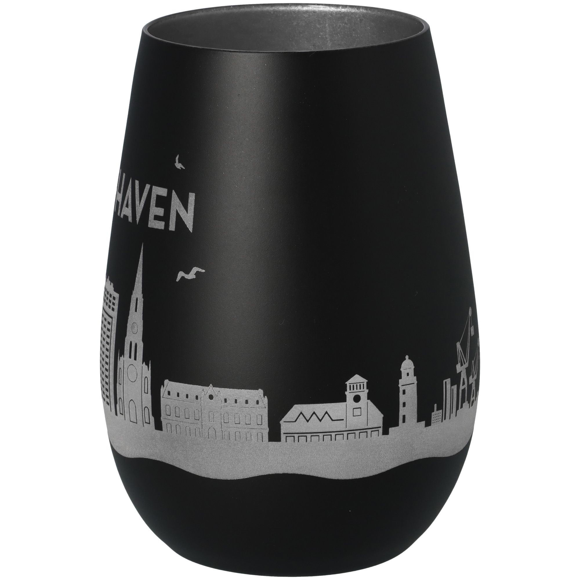 Windlicht Skyline Bremerhaven Schwarz/Silber Windlicht Skyline Bremerhaven Schwarz/Silber