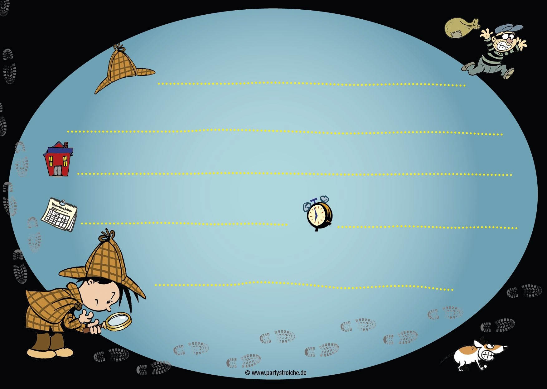 Einladungskarten & Umschläge Detektiv Flo 8 Stück Einladungskarten & Umschläge Detektiv Flo 8 Stück