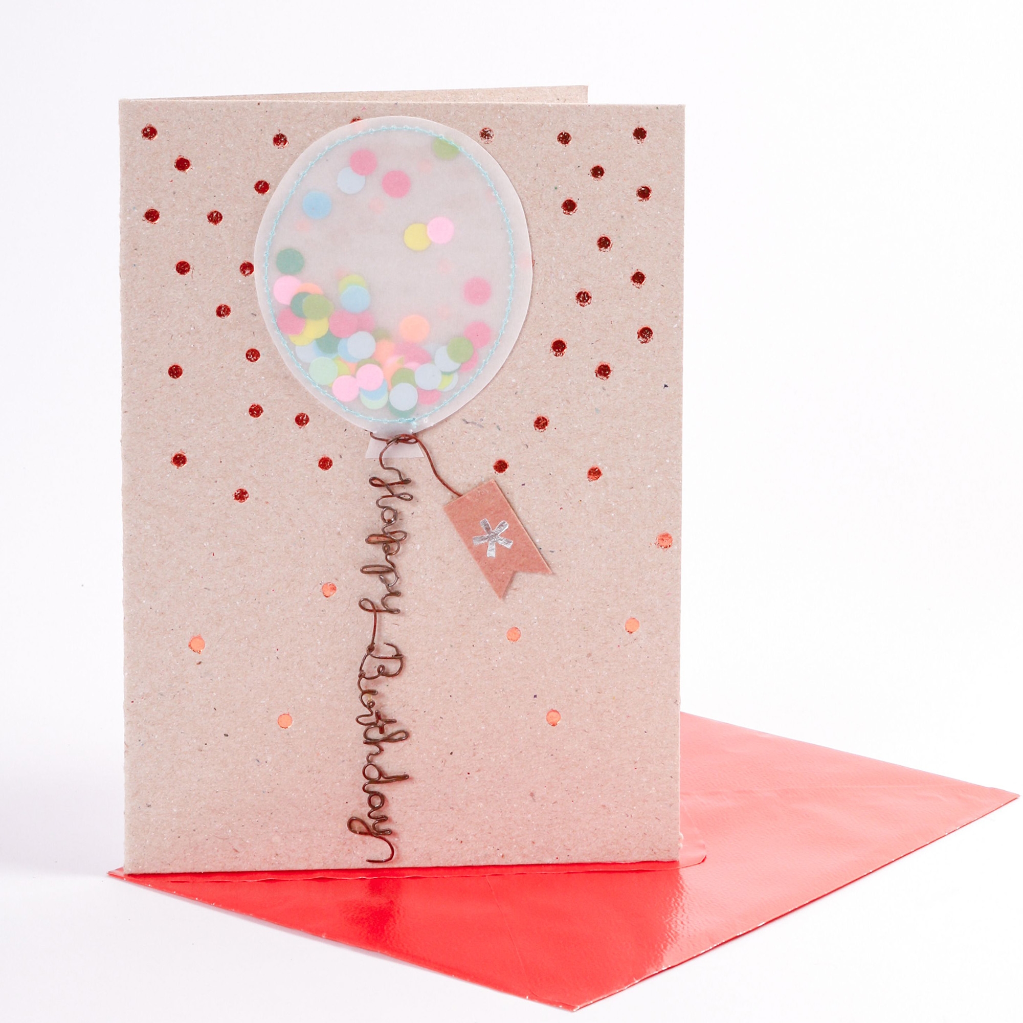 Luftballon Karte "Happy Birthday" Briefumschlag, Grußkarte, Post, Papier