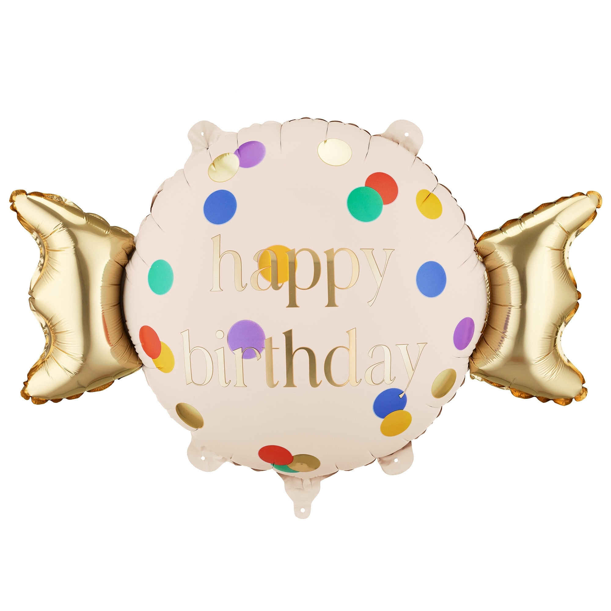 Folienballon Bonbon "Happy Birthday" 60cm Birthday balloon, Runder Ballon, Happy birthday, Aluminiumballon, Konfetti-Punkte