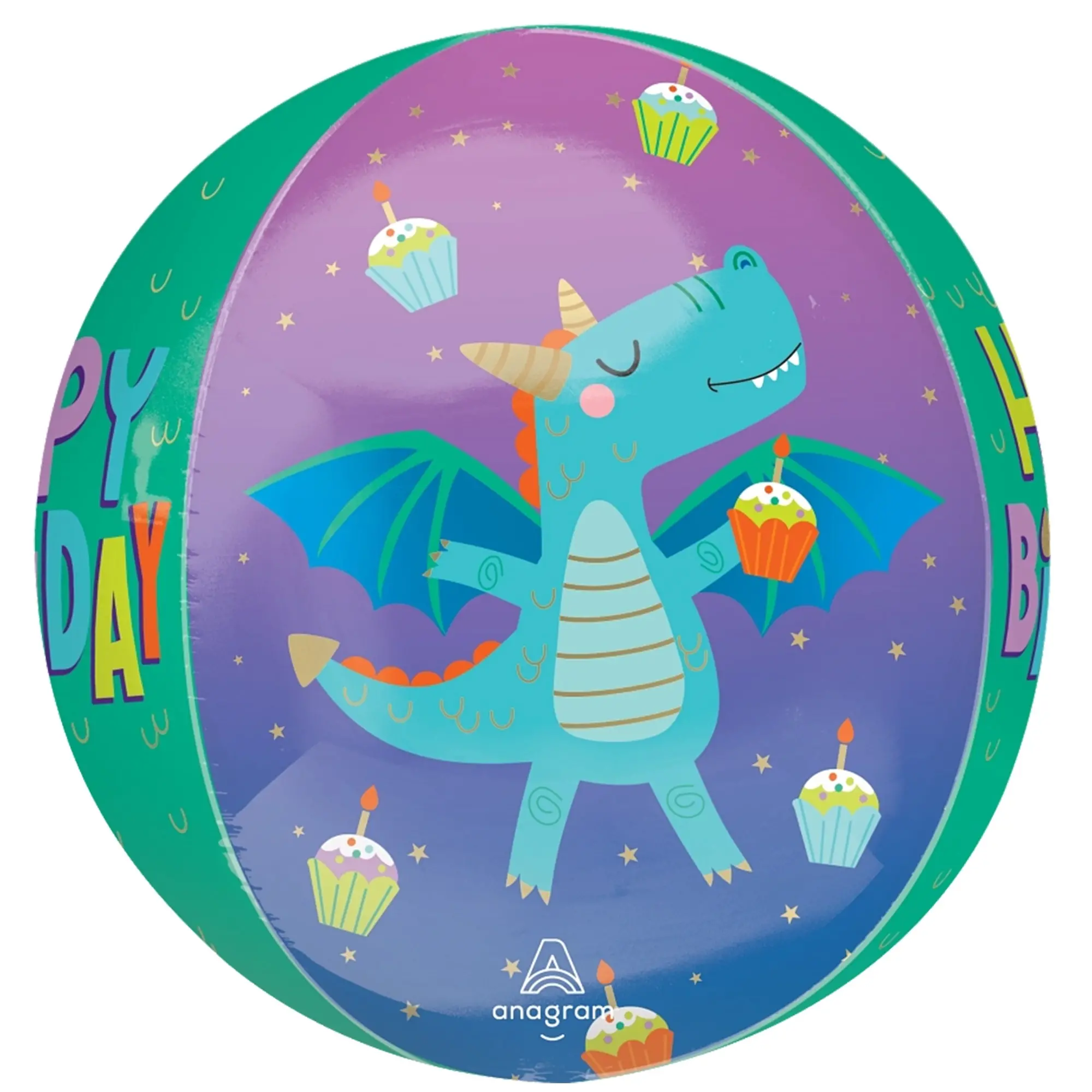 Folienballon Orbz "Drachen Geburtstag" 40cm