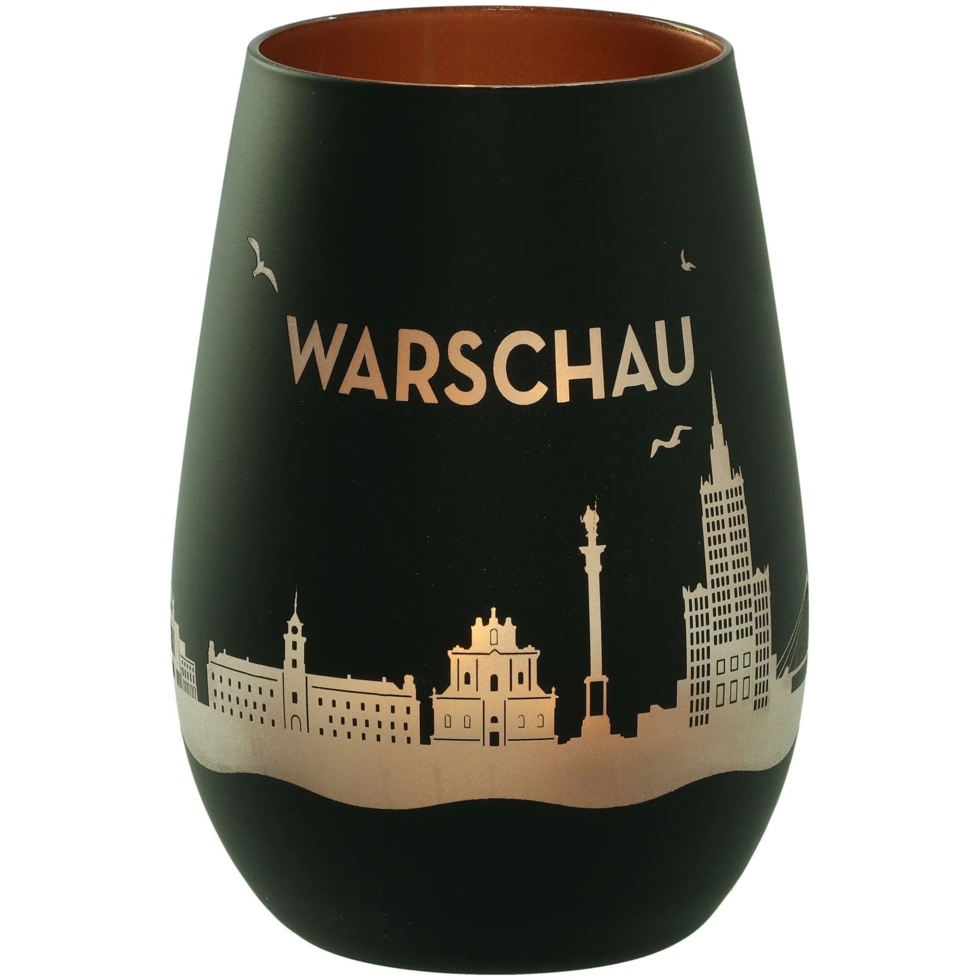 Vase, Schwarz, Städte-Silhouette, Metallisch, Dekovase