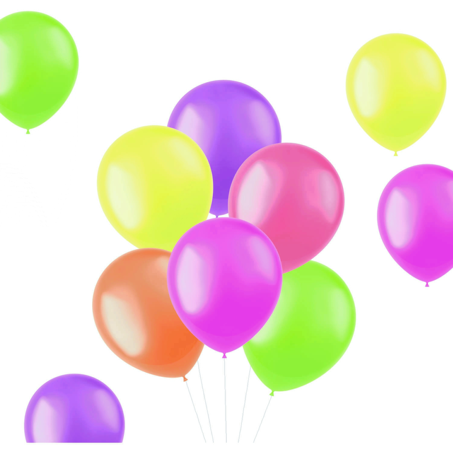 10 Latexballons im Set "Bright Neons" Ø 30cm Ballon