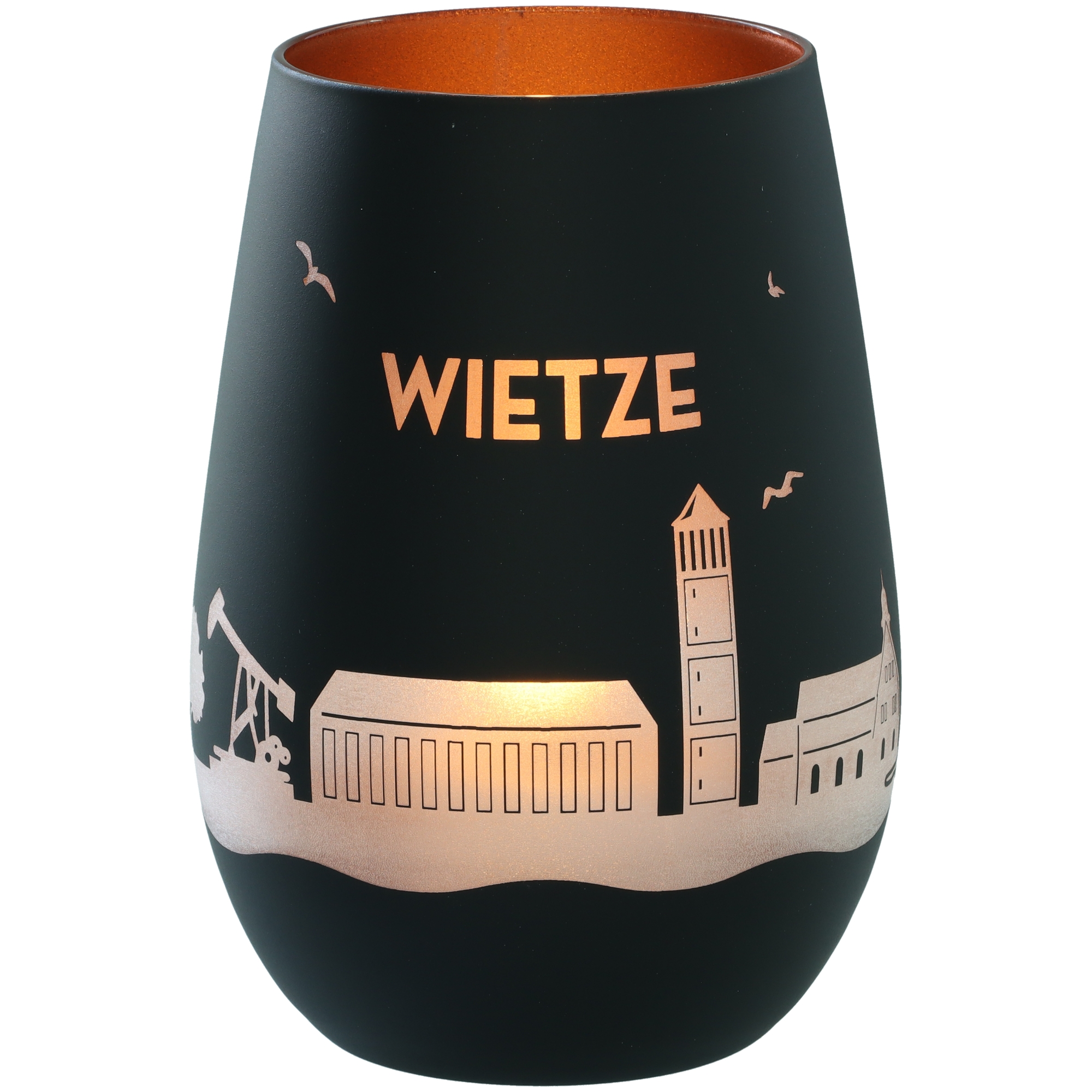 Windlicht Skyline Wietze Schwarz/Bronze Töpferei, Krug, Tasse, Lampe