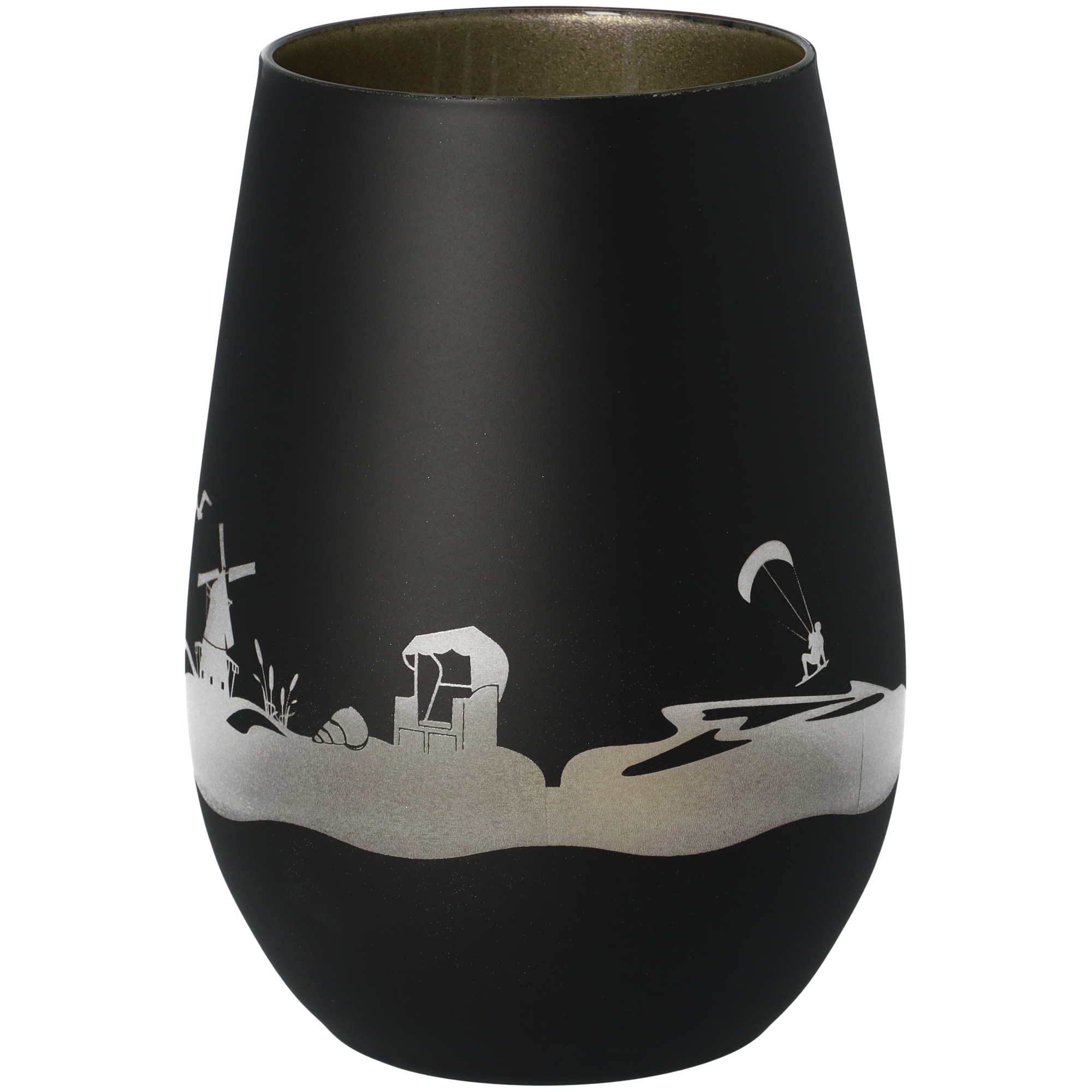 Windlicht Skyline Fehmarn Schwarz/Gold Windlicht Skyline Fehmarn Schwarz/Gold