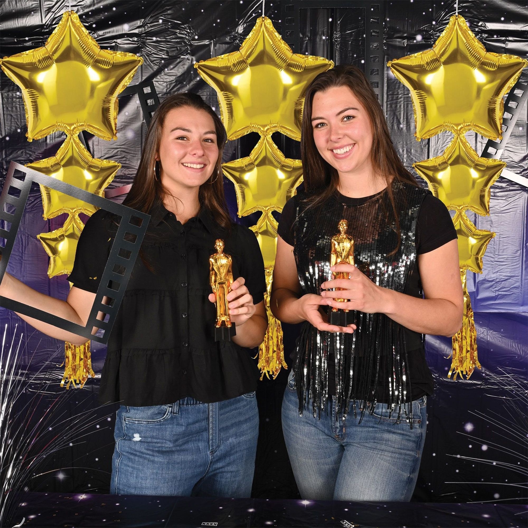 3 Stern Ballons mit Tasseln "Gold" Hosen, Erwachsener, Weiblich, Person, Frau