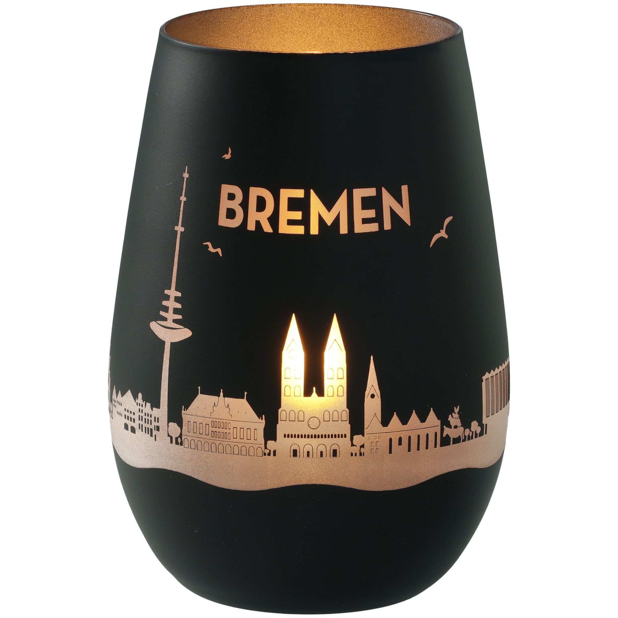 Windlicht Skyline Bremen Schwarz/Silber Windlicht Skyline Bremen Schwarz/Silber