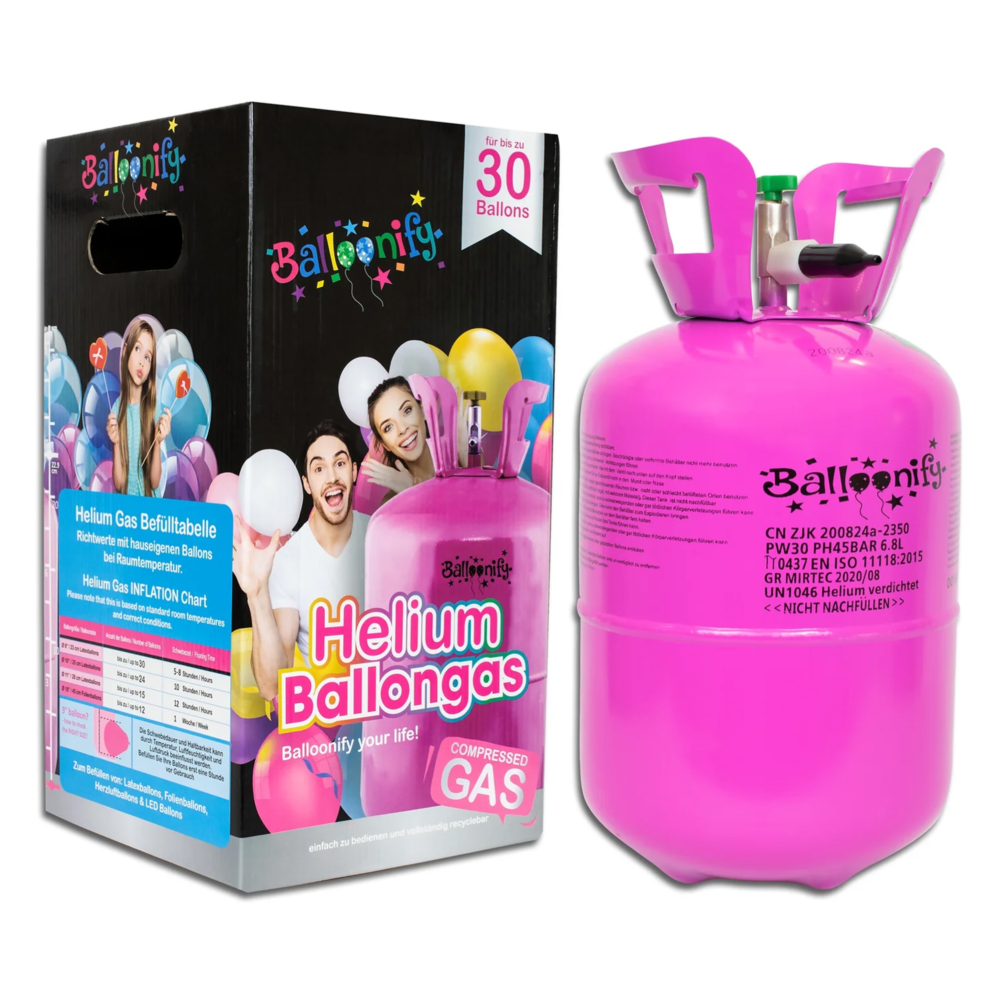Helium Einweg-Flasche 0,200 m³ Helium Einweg-Flasche 0,200 m³