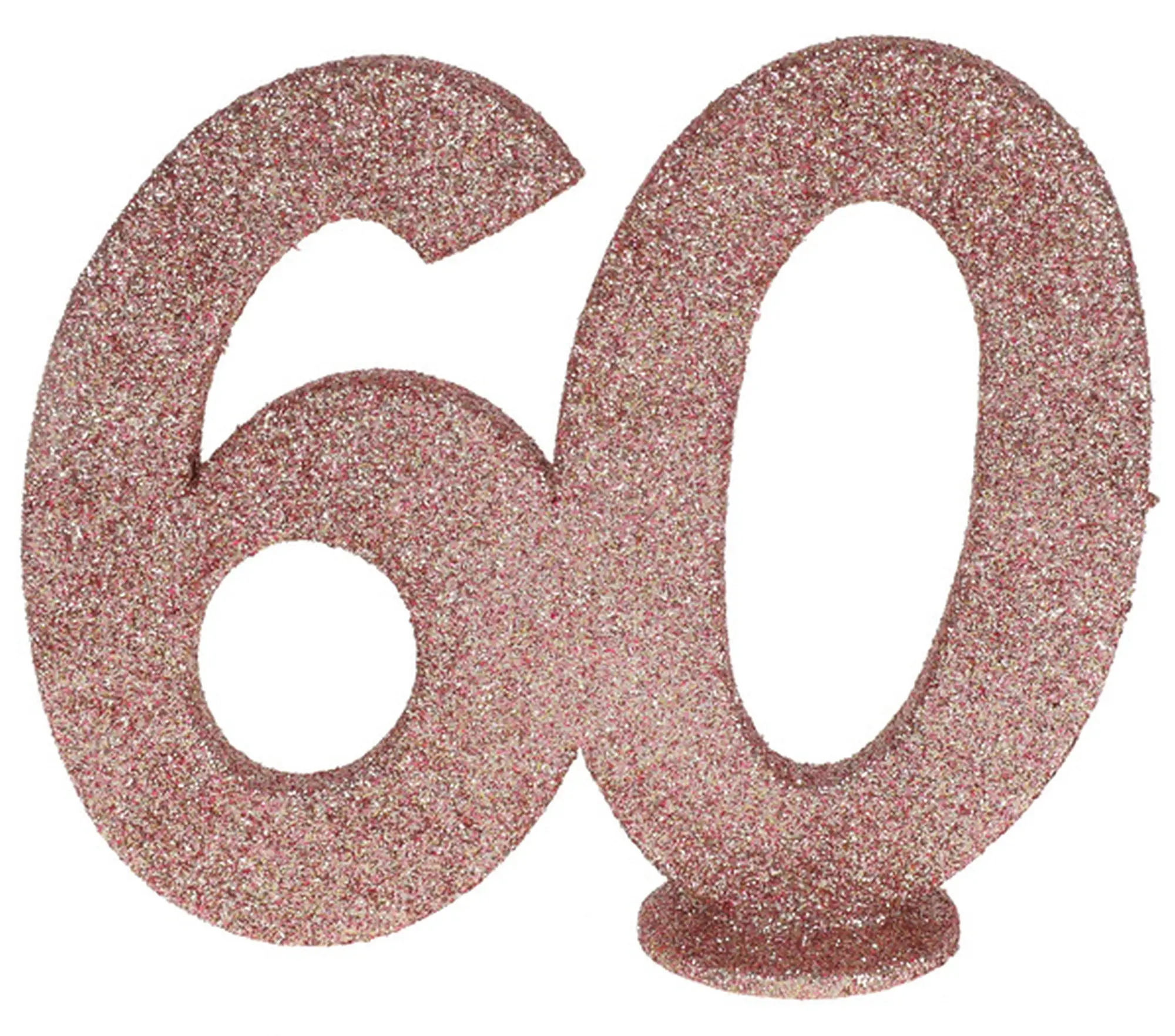 Roségold - Glitzer Tischzahl "60"