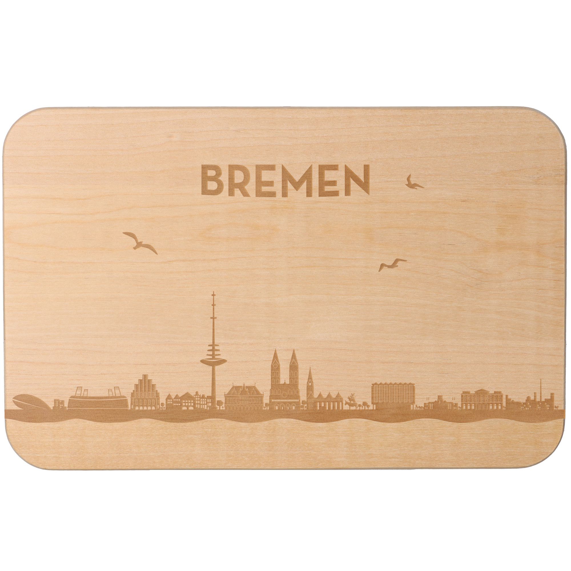 Frühstücksbrett Skyline Bremen 23cm x 15cm x 1cm Frühstücksbrett Skyline Bremen 23cm x 15cm x 1cm