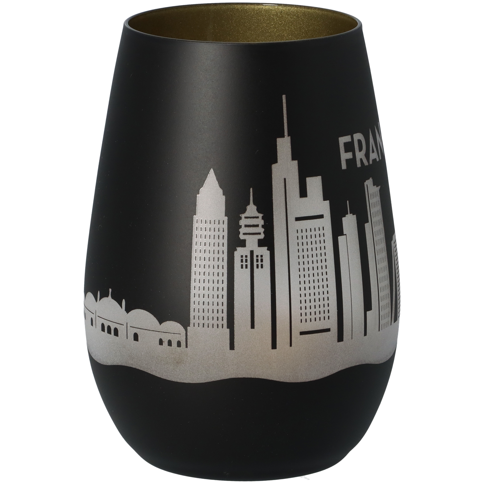 Windlicht Skyline Frankfurt Schwarz/Gold Windlicht Skyline Frankfurt Schwarz/Gold