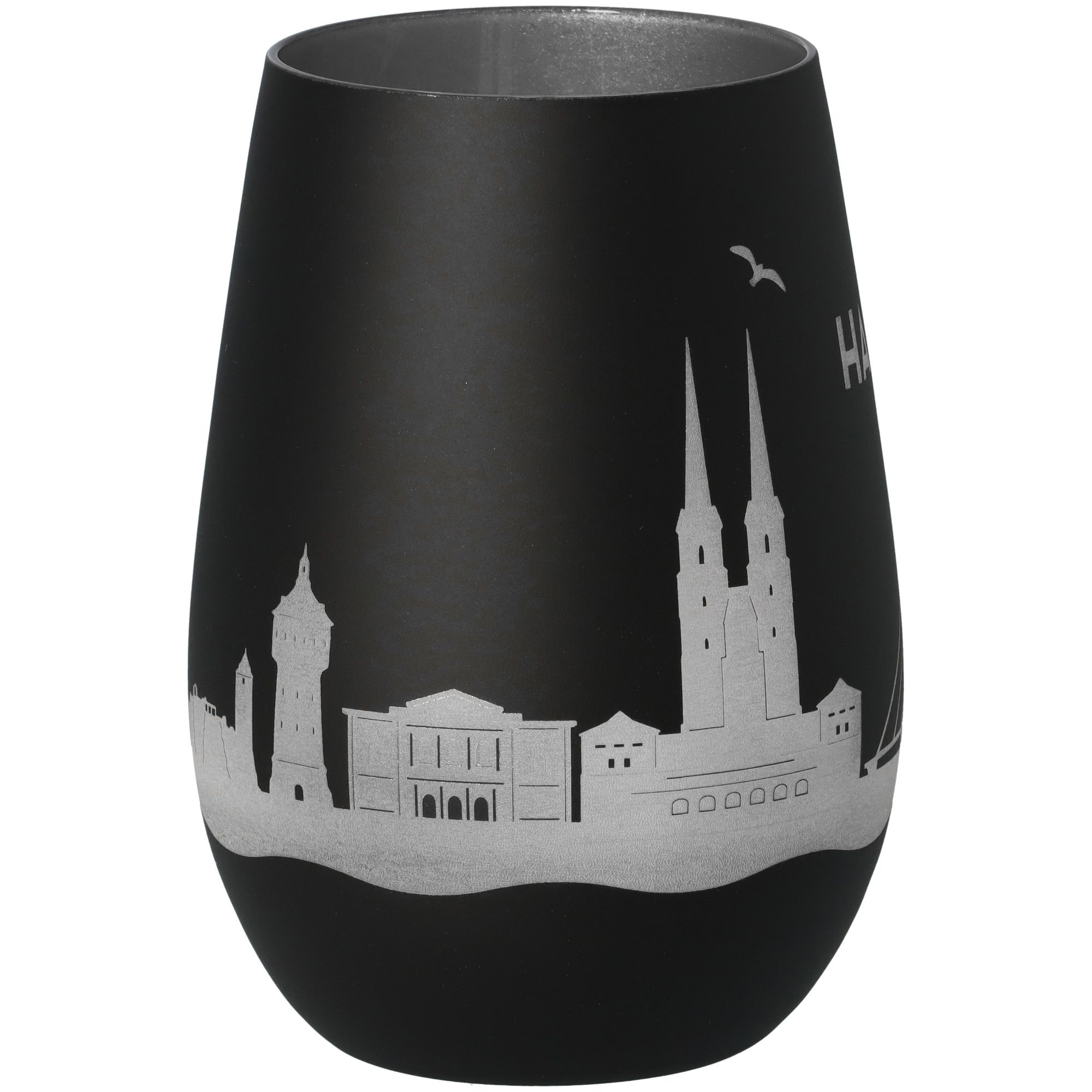Windlicht Skyline Halle Schwarz/Silber Töpferei, Krug, Vase
