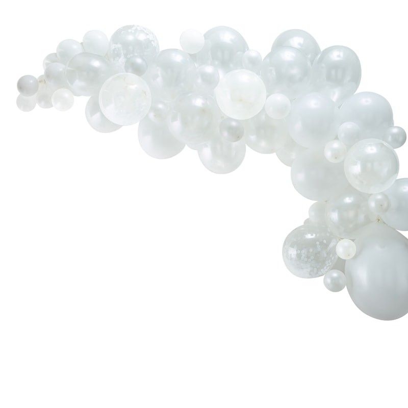DIY Ballongirlande zum selberbauen - Pearlweiß & Weiß