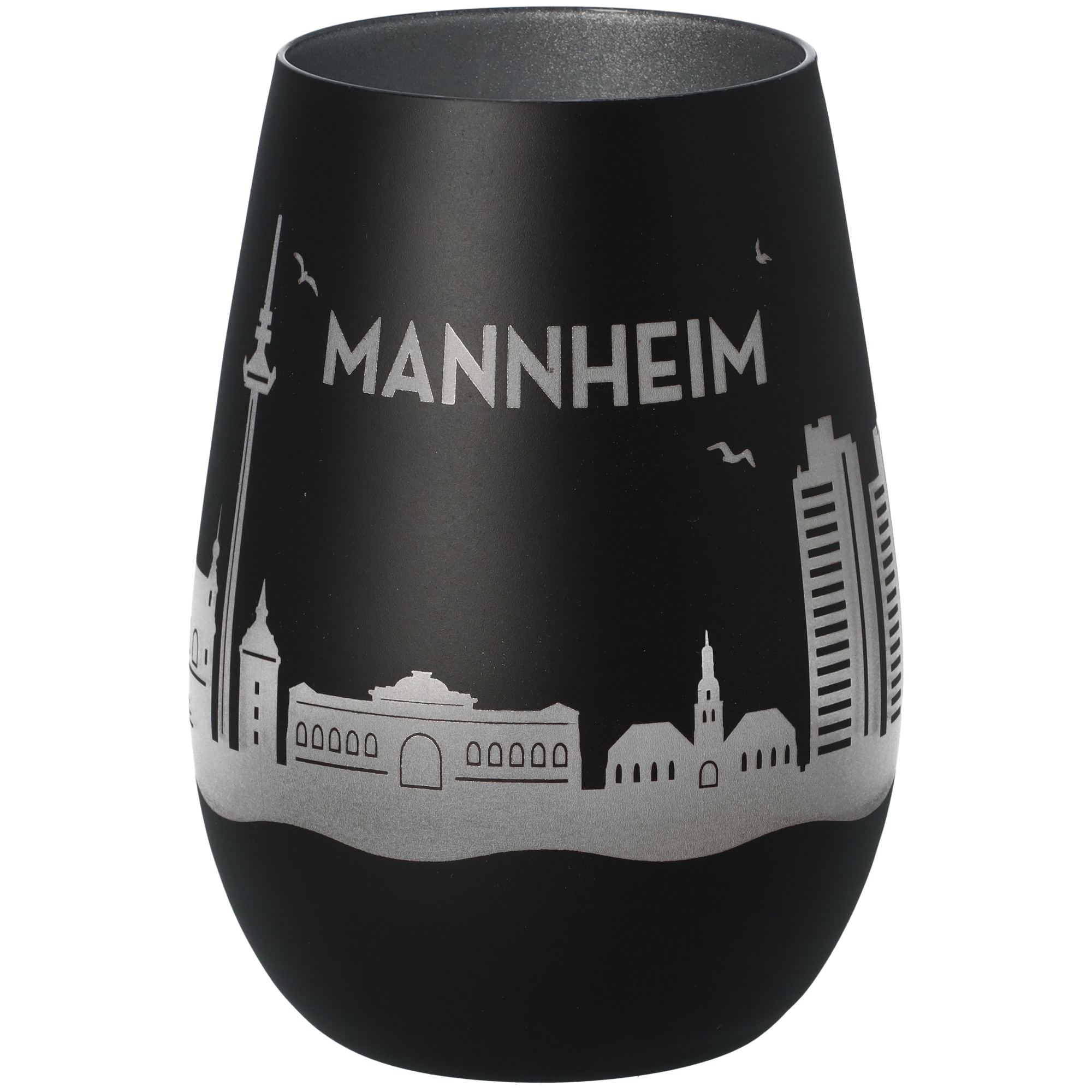 Windlicht Skyline Mannheim Schwarz/Silber Windlicht Skyline Mannheim Schwarz/Silber