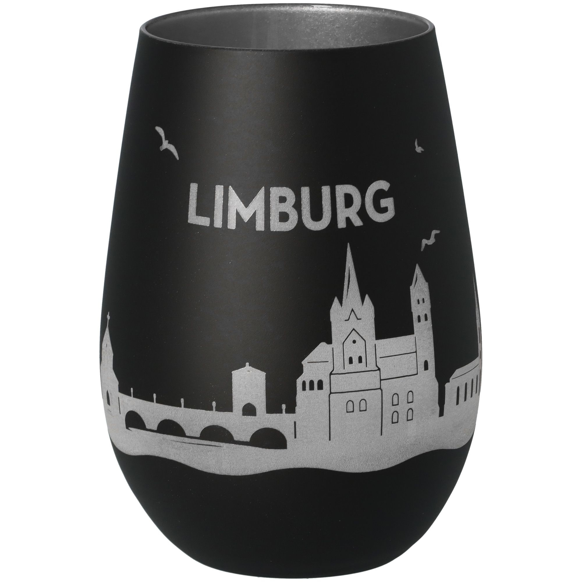 Windlicht Skyline Limburg Schwarz/Silber