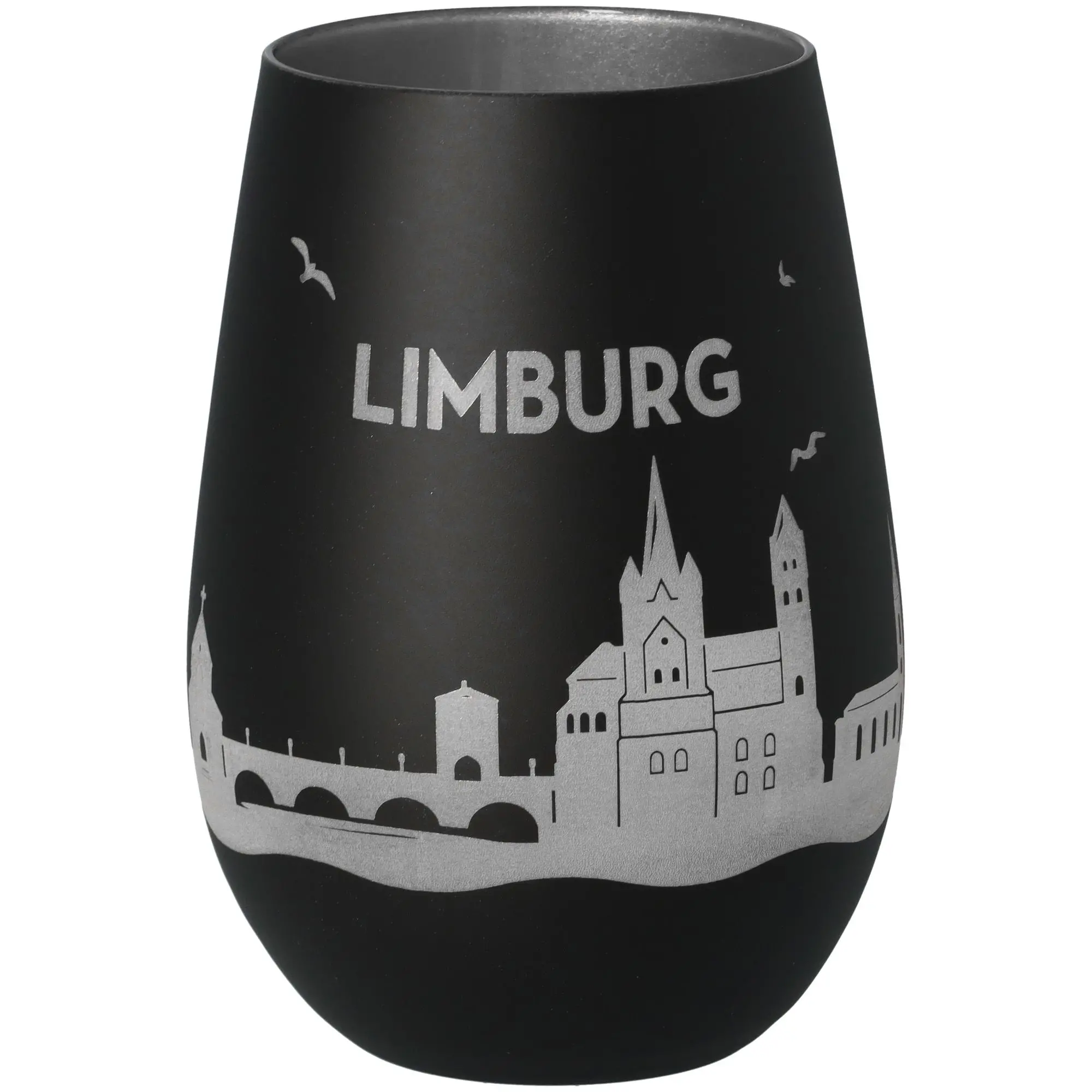 Windlicht Skyline Limburg Schwarz/Silber