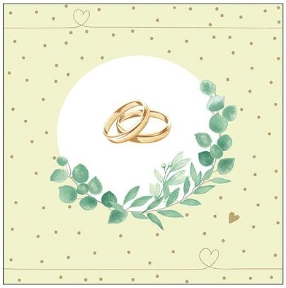 20 Servietten Hochzeit "Ringe" Grün 20 Servietten Hochzeit "Ringe" Grün