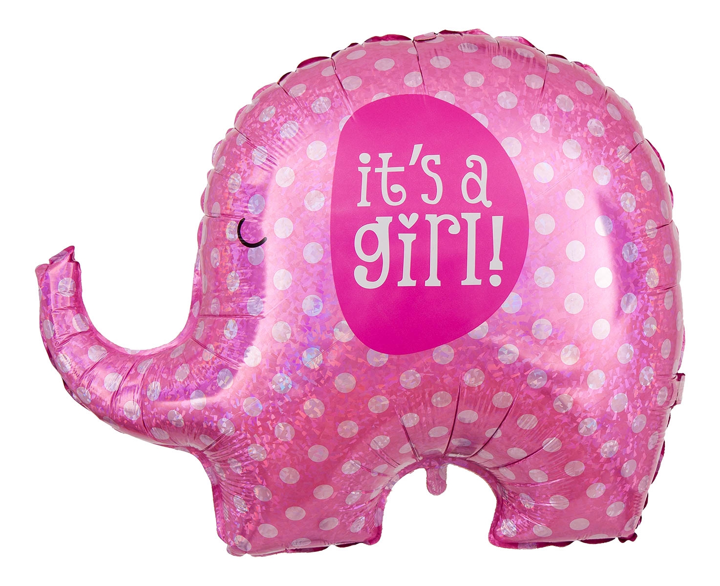 Folienballon Holographic Elefant It's A Girl 81 cm