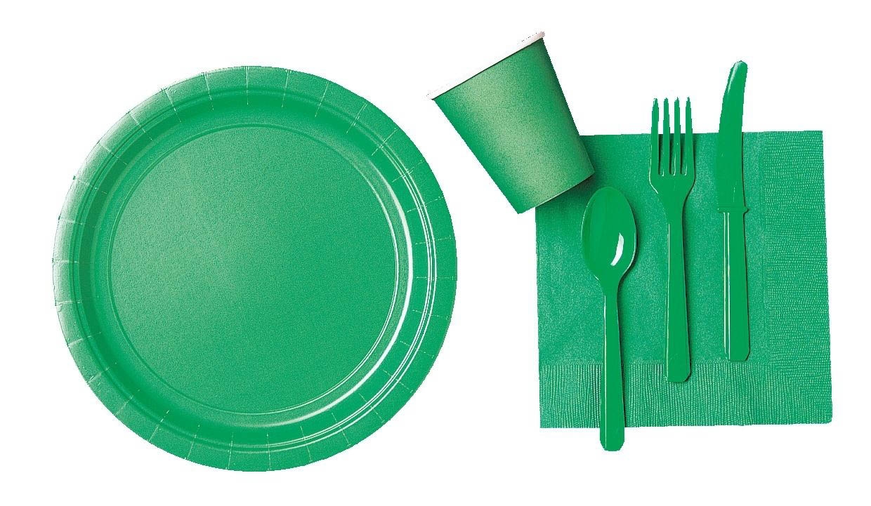 Festliches Grün - 10 Plastikgabeln Festliches Grün - 10 Plastikgabeln