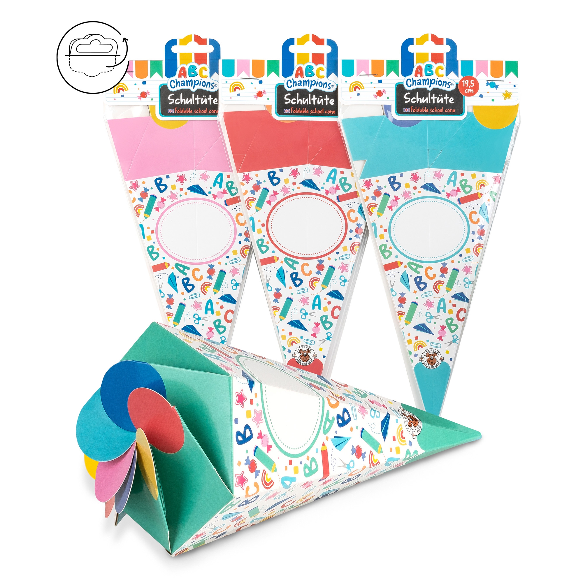 ABC - Faltbare Schultüte 19,5 cm ABC - Faltbare Schultüte 19,5 cm