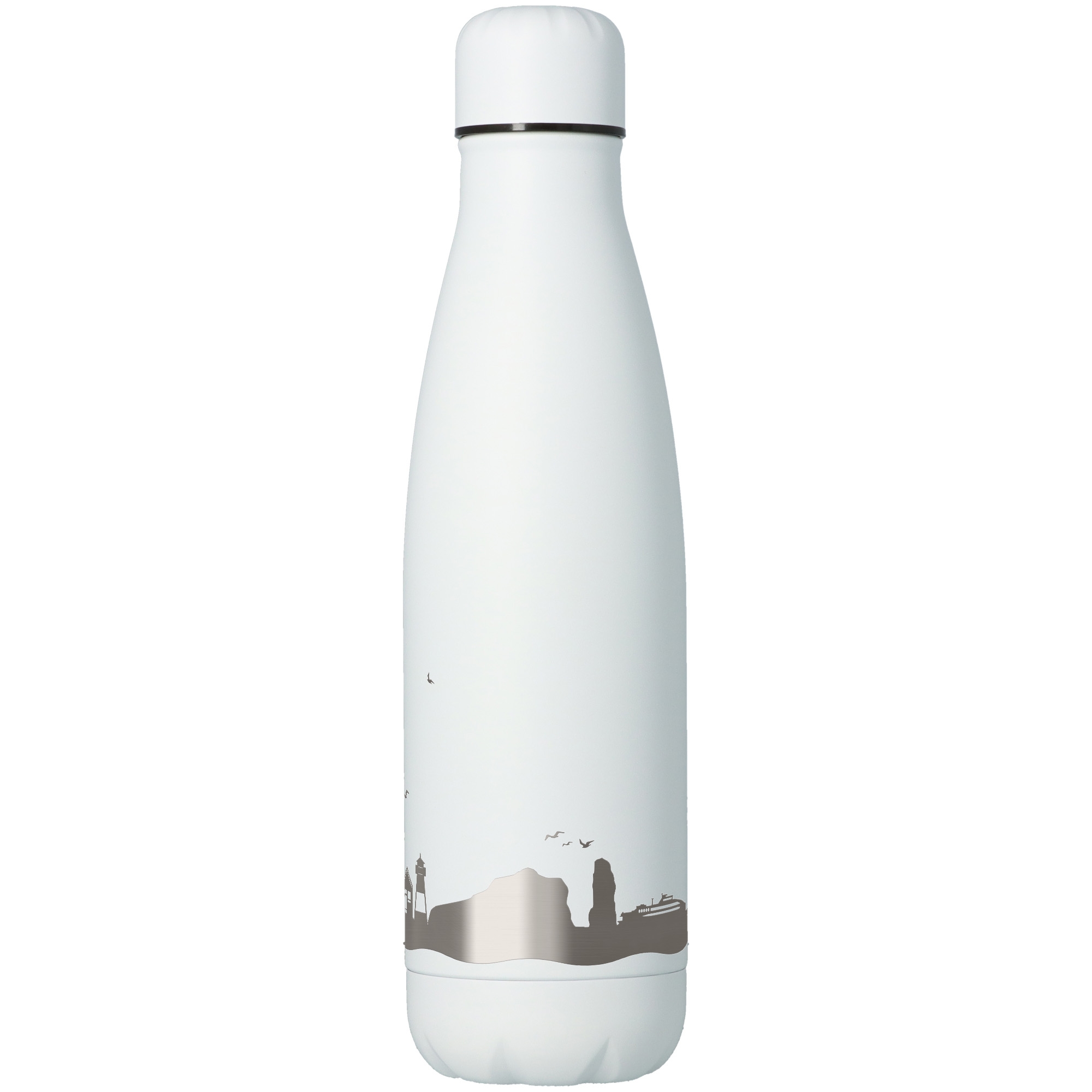 Trinkflasche Skyline Helgoland Weiß 500ml Flasche, Wasserflasche