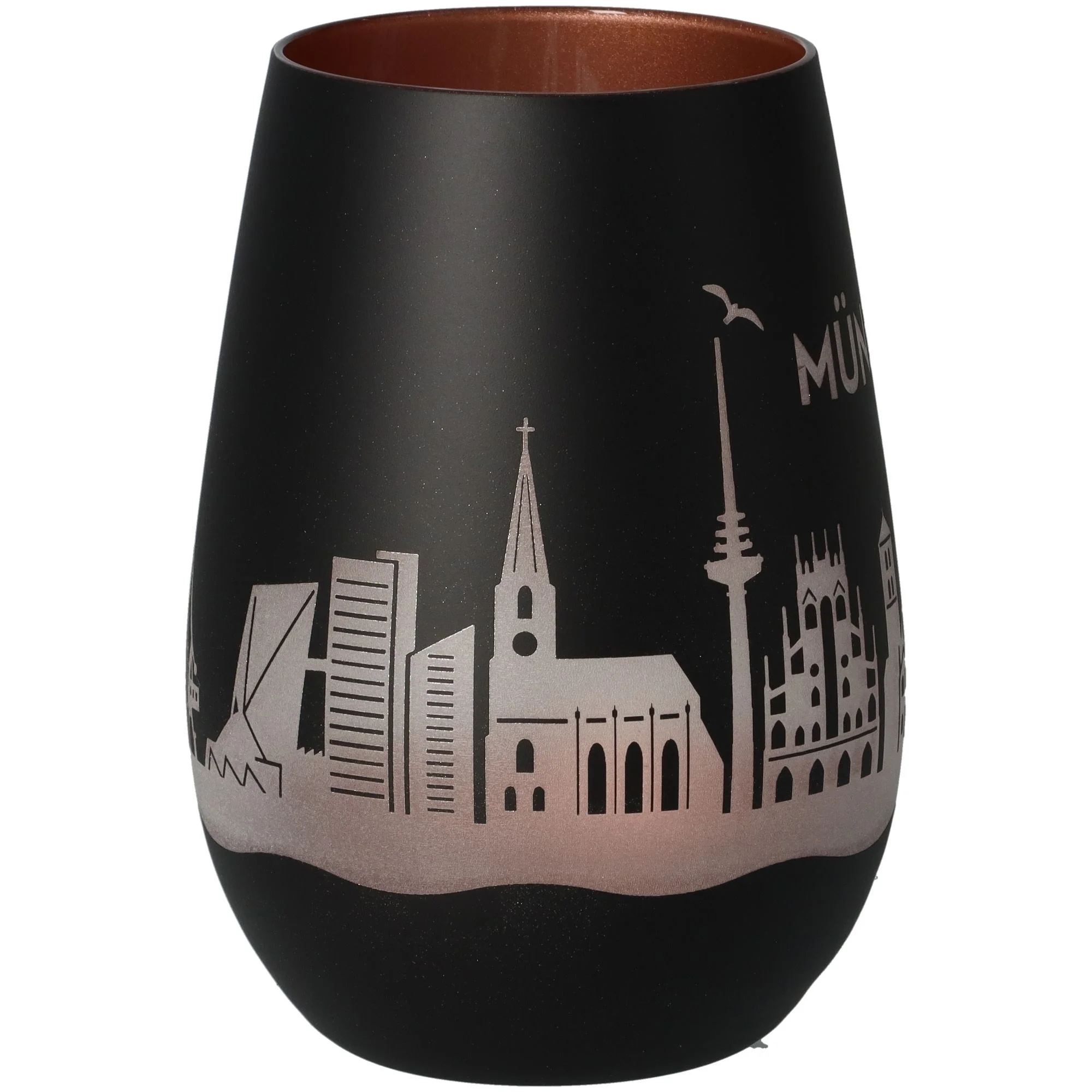 vase, glas, schwarz, stadtansicht, silhouette
