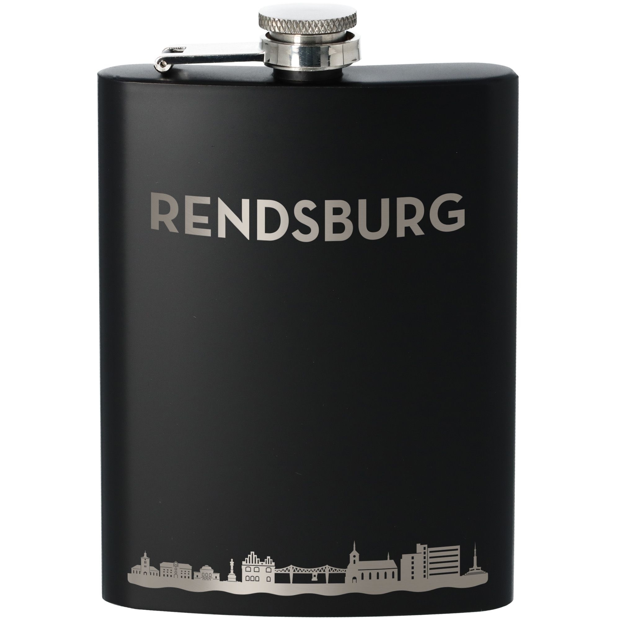 Flachmann Skyline Rendsburg Schwarz 225ml Flachmann Skyline Rendsburg Schwarz 225ml