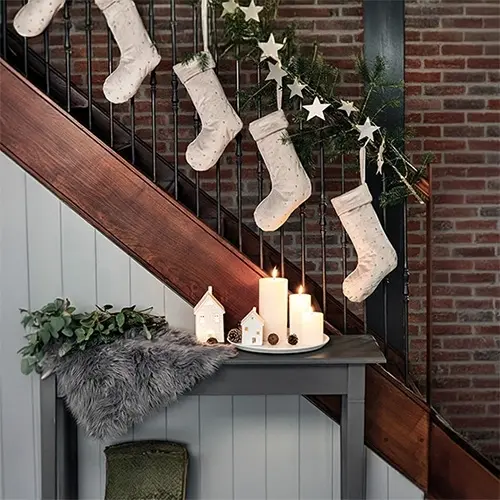 Kerze, Person, Treppe, Schuh, Weihnachtsdekorationen