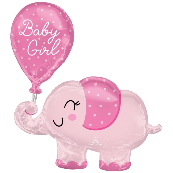 Folienballon Elefant "Baby Girl" 78cm