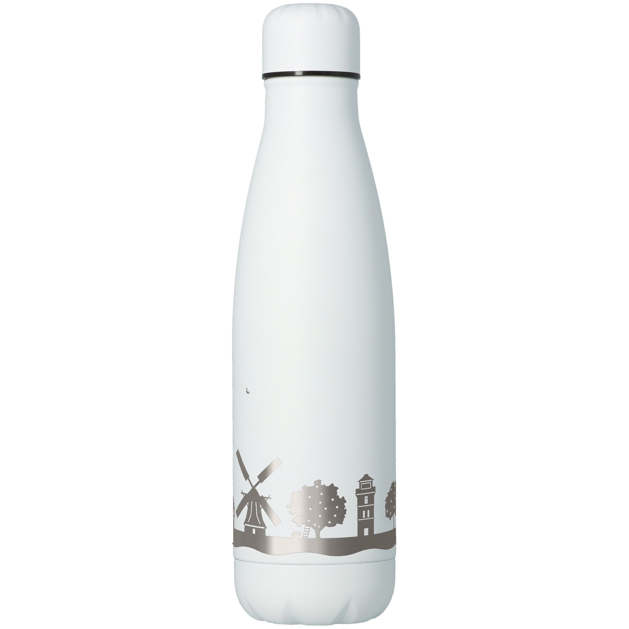 Trinkflasche Skyline Altes Land Weiß 500ml Flasche, Wasserflasche, Getränk