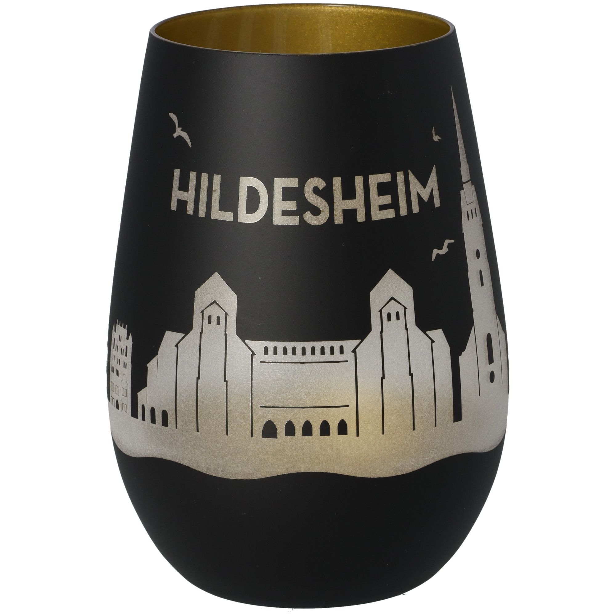 Windlicht Skyline Hildesheim Schwarz/Gold Windlicht Skyline Hildesheim Schwarz/Gold