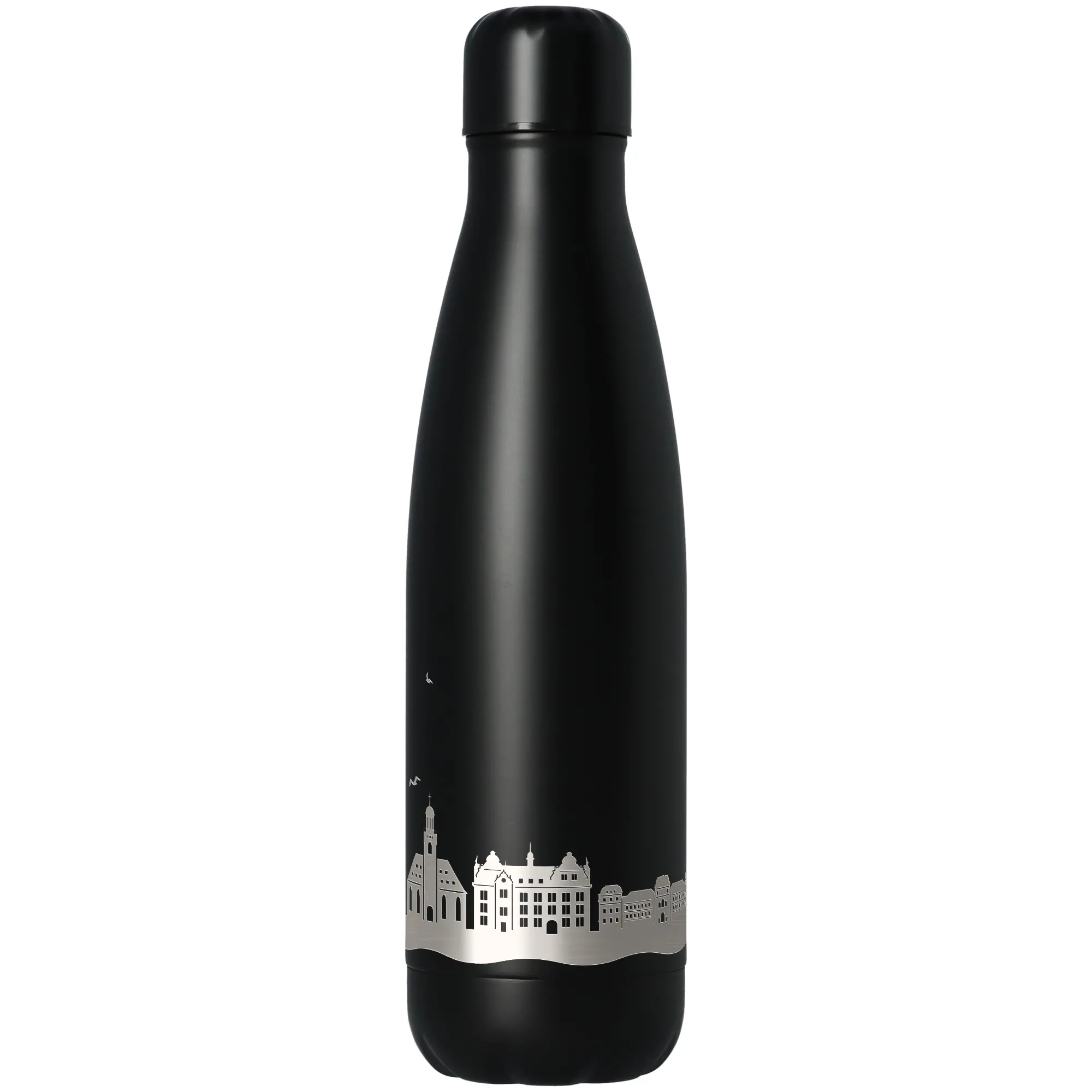 Trinkflasche Skyline Darmstadt Schwarz 500ml