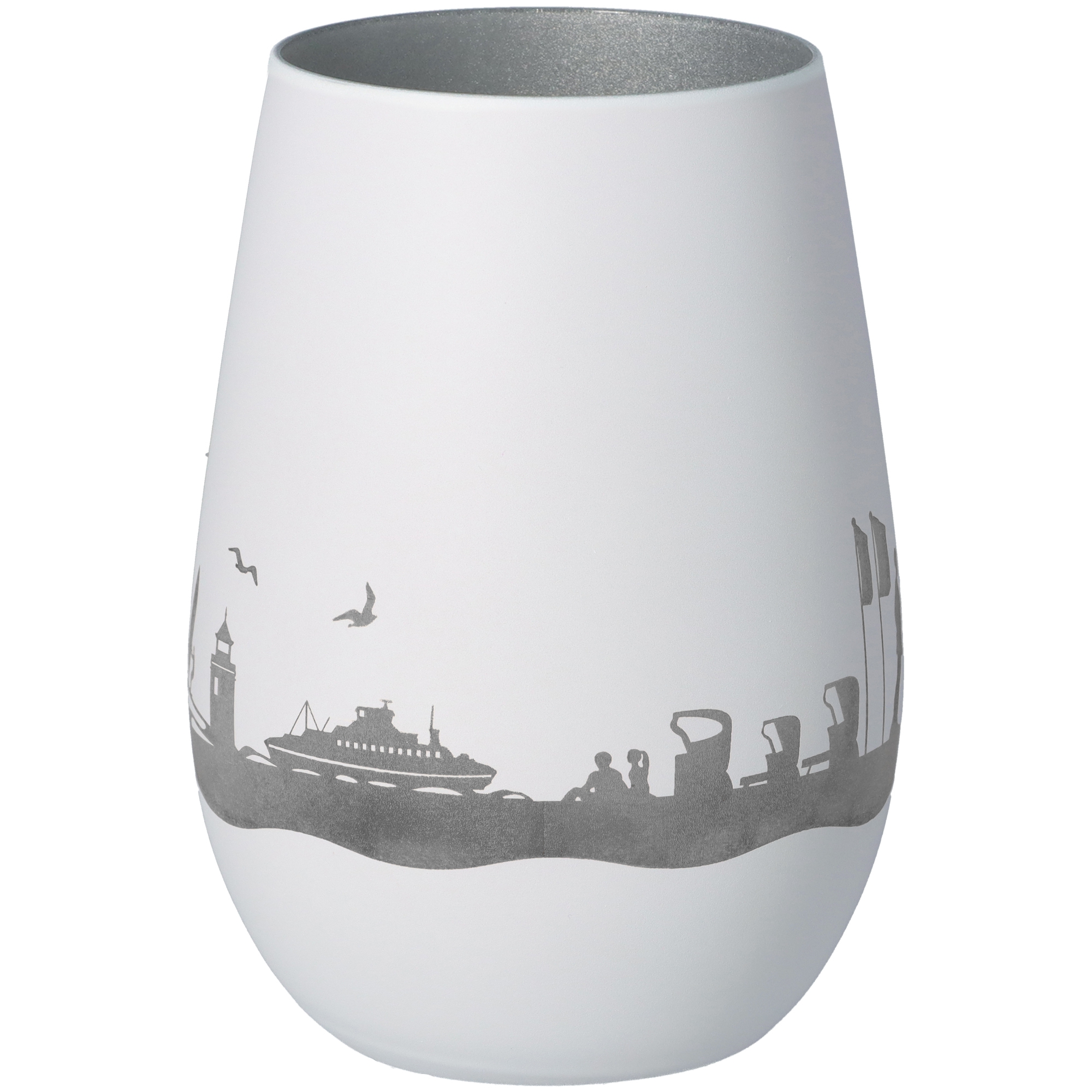 Windlicht Skyline Sylt Weiß/Silber Windlicht Skyline Sylt Weiß/Silber