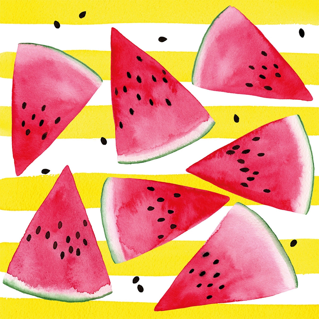 wassermelone, wassermelonenstücke, frucht, pink rot, muster