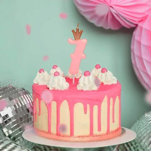 pink, Kuchen, Drip-Kuchen, Zuckerwerk, Kerze-1