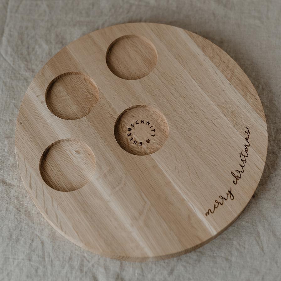 Eulenschnitt - Kerzenbrett "Merry Christmas", 32 cm Ø Eulenschnitt - Kerzenbrett "Merry Christmas", 32 cm Ø