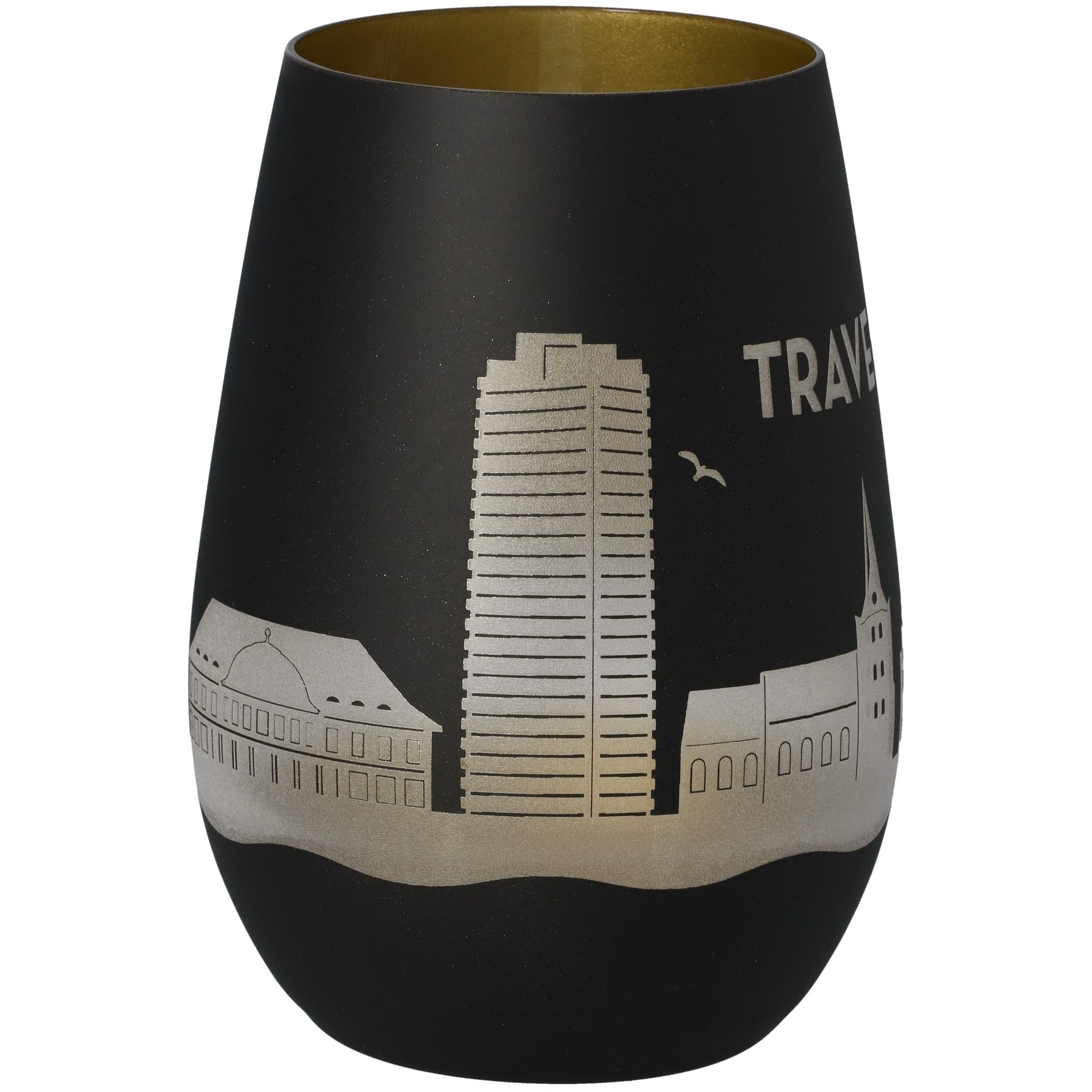 Windlicht Skyline Travemünde Schwarz/Gold Windlicht Skyline Travemünde Schwarz/Gold