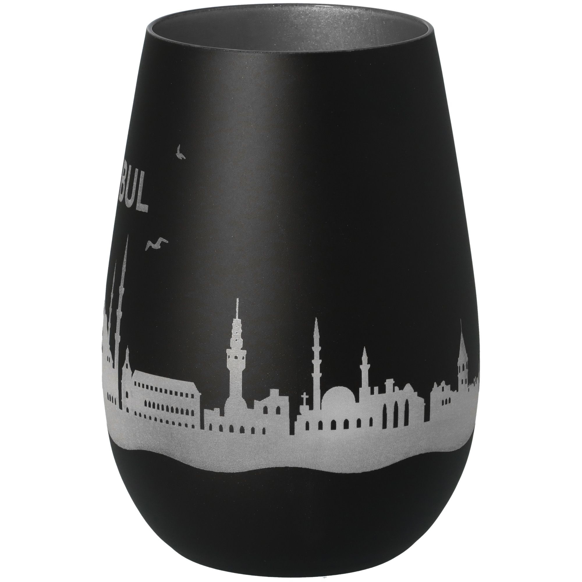 Windlicht Skyline Istanbul Schwarz/Silber Töpferei, Krug, Lampe