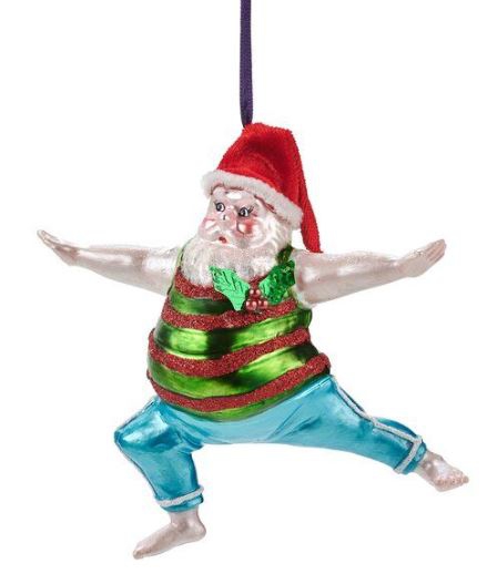 Weihnachtskugel "Yoga-Santa" Krieger Haltung Weihnachtskugel "Yoga-Santa" Krieger Haltung