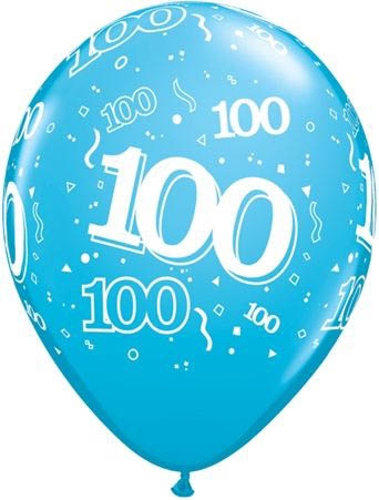 Qualatex Latexballon 100. Geburtstag verschiedene Farben Ø 30cm