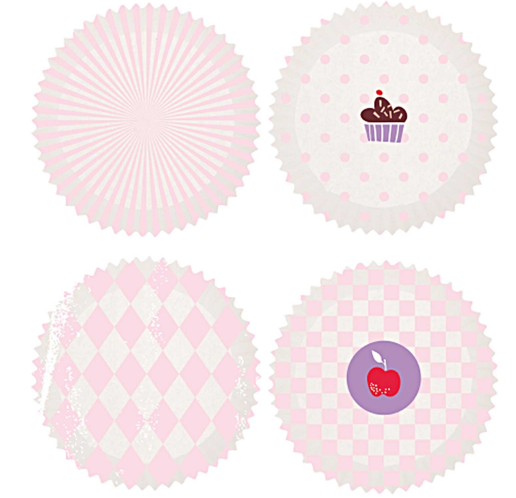 Mini Papier Backförmchen - 100 Stück - Rosa / Weiß Mini Papier Backförmchen - 100 Stück - Rosa / Weiß