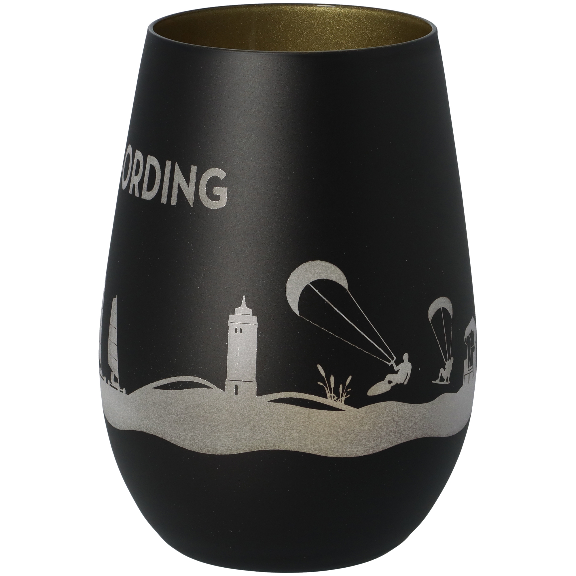 Windlicht Skyline St. Peter-Ording Schwarz/Gold Windlicht Skyline St. Peter-Ording Schwarz/Gold