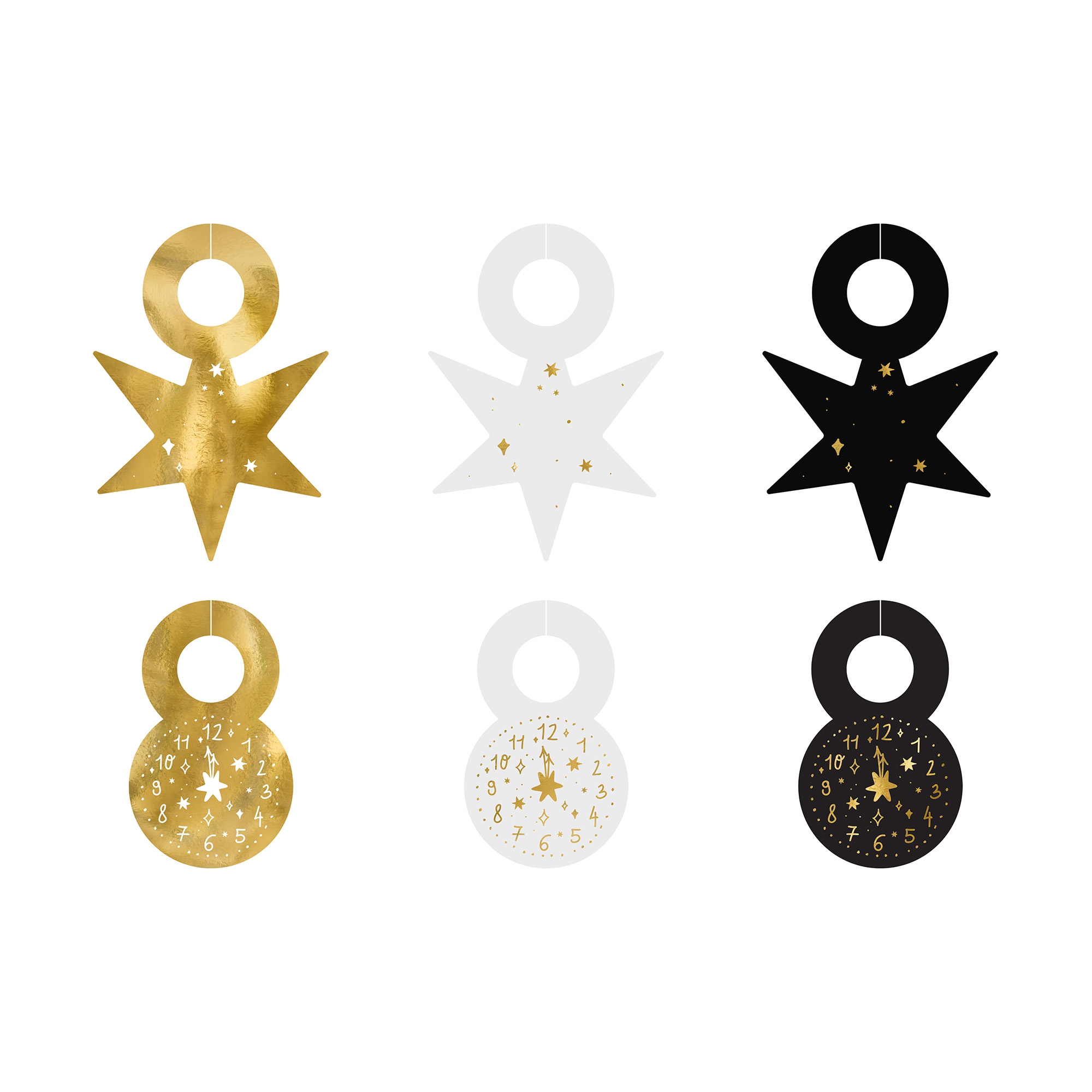 6 Glasanhänger Happy New Year 6 Glasanhänger Happy New Year