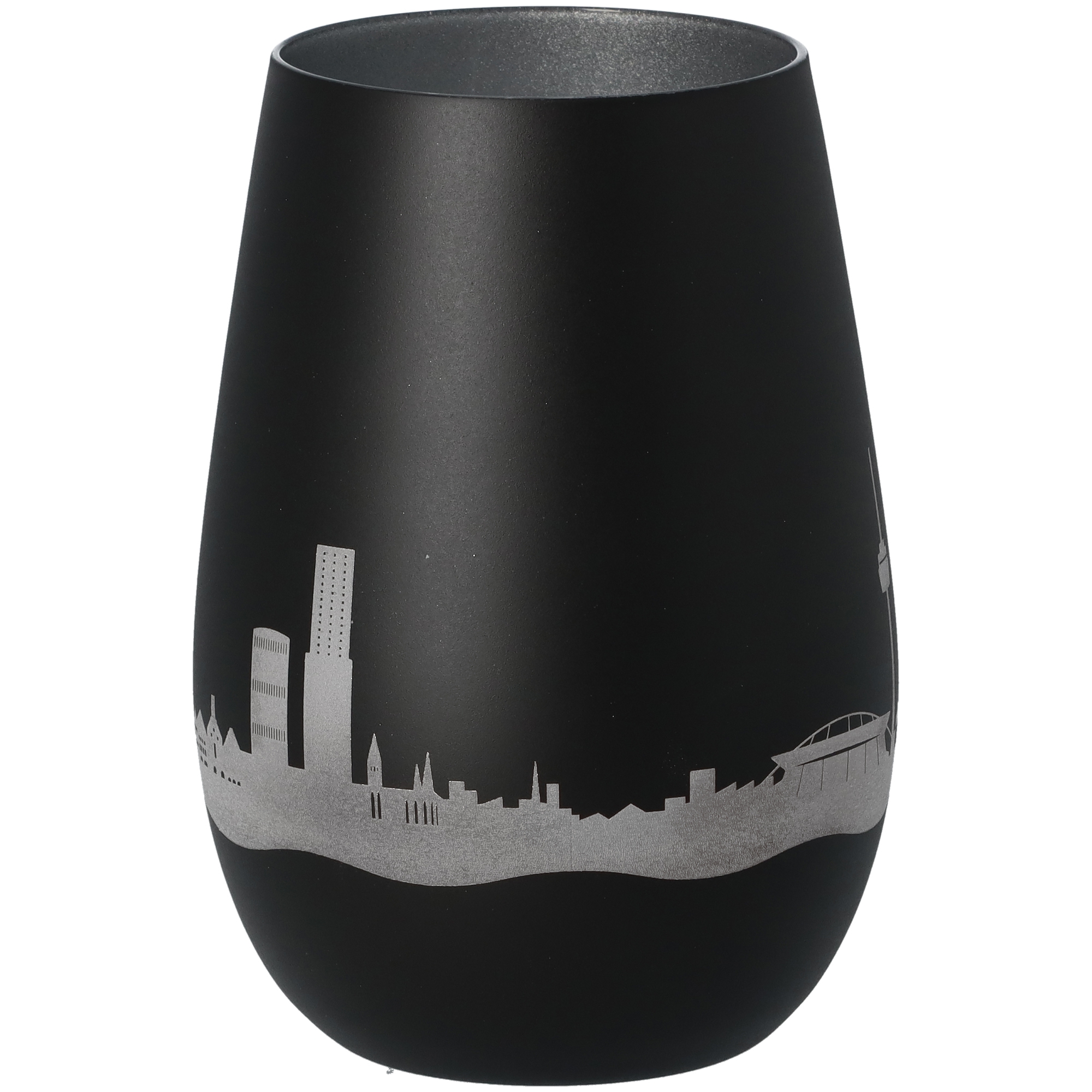 Windlicht Skyline Köln Schwarz/Silber