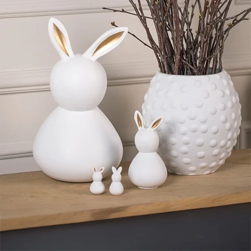 Rabbit figurine, White bunny, Ceramic decor, Miniature bunny, Home ornament