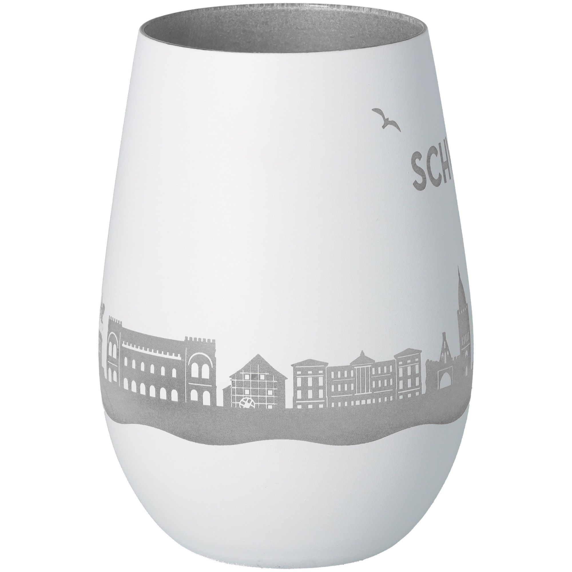 Windlicht Skyline Schwerin Weiß/Silber Windlicht Skyline Schwerin Weiß/Silber