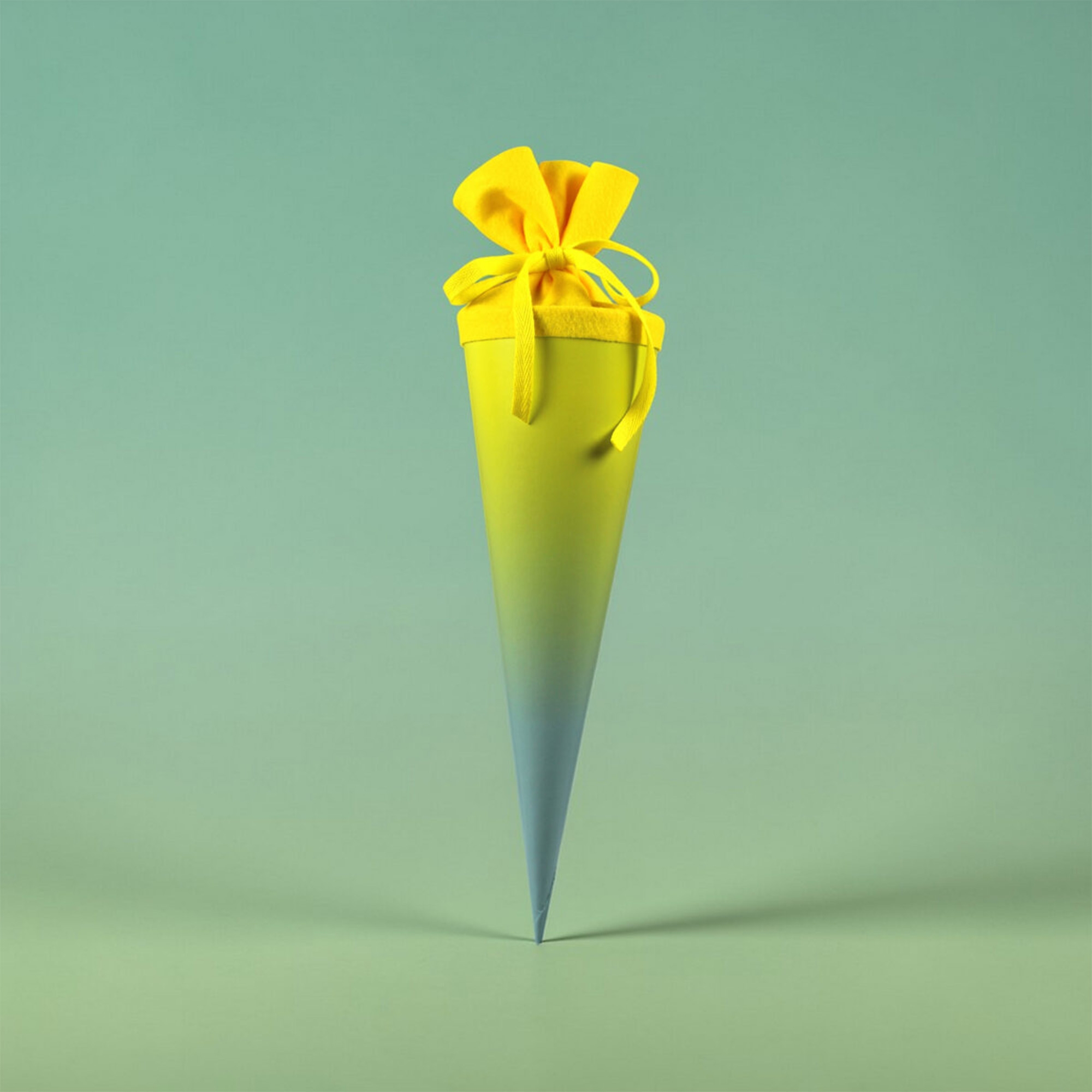 Geschenkverpackung, Konisch, Gelb, Schleife, Paket