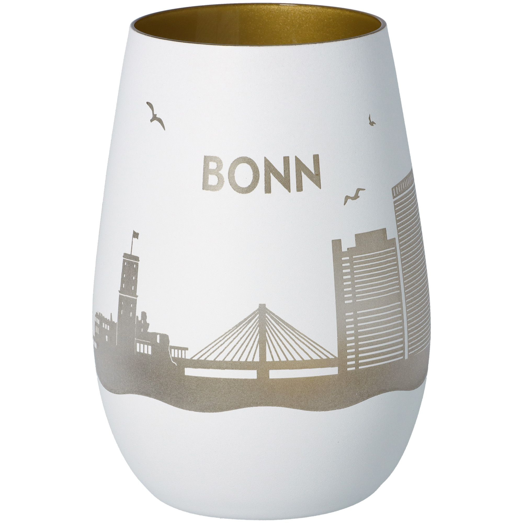Windlicht Skyline Bonn Weiß/Gold Windlicht Skyline Bonn Weiß/Gold